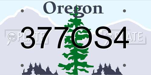 377OS4 Oregon License Plate