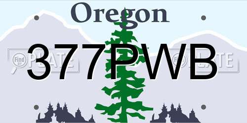 377PWB Oregon License Plate