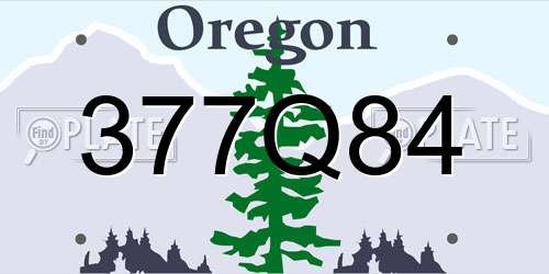 377Q84 Oregon License Plate