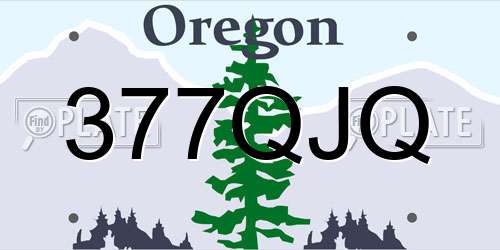 377QJQ Oregon License Plate