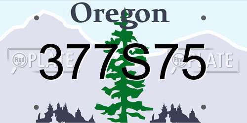 377S75 Oregon License Plate