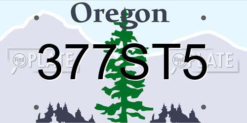 377ST5 Oregon License Plate