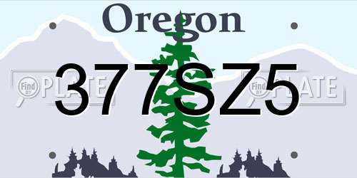 377SZ5 Oregon License Plate