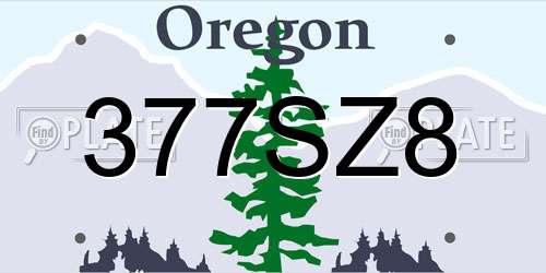 377SZ8 Oregon License Plate
