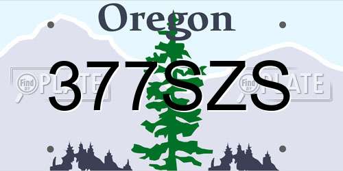 377SZS Oregon License Plate