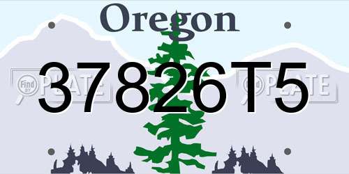 37826T5 Oregon License Plate