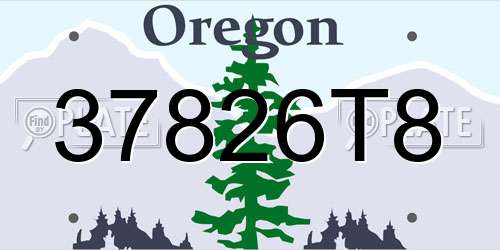 37826T8 Oregon License Plate