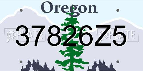 37826Z5 Oregon License Plate