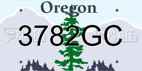 3782GC Oregon License Plate
