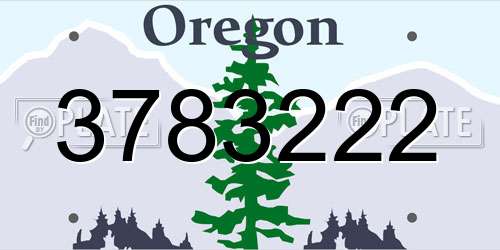 3783222 Oregon License Plate