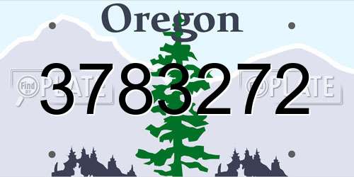 3783272 Oregon License Plate
