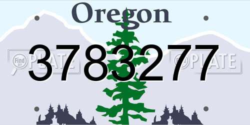3783277 Oregon License Plate