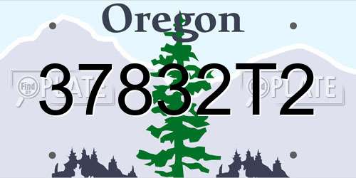 37832T2 Oregon License Plate