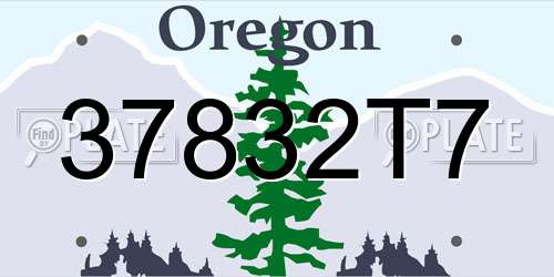 37832T7 Oregon License Plate