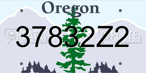 37832Z2 Oregon License Plate