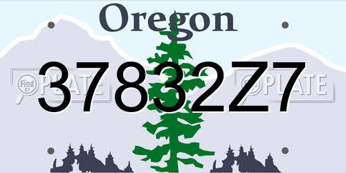 37832Z7 Oregon License Plate