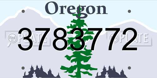 3783772 Oregon License Plate