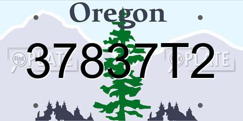 37837T2 Oregon License Plate