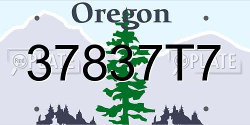 37837T7 Oregon License Plate