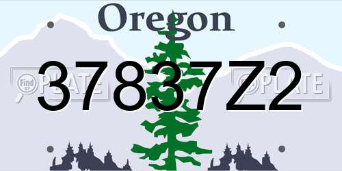 37837Z2 Oregon License Plate