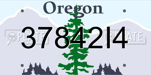 37842I4 Oregon License Plate