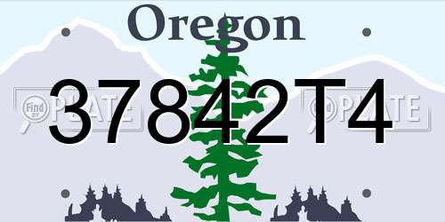 37842T4 Oregon License Plate