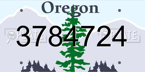 3784724 Oregon License Plate
