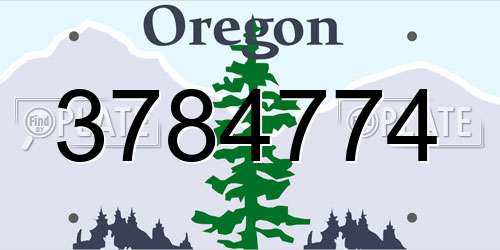 3784774 Oregon License Plate