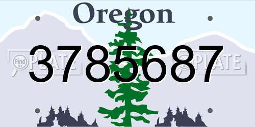 3785687 Oregon License Plate