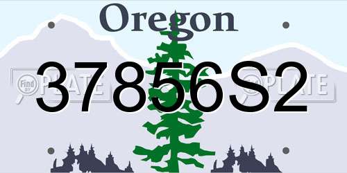 37856S2 Oregon License Plate