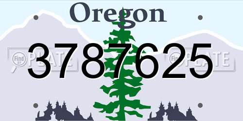 3787625 Oregon License Plate