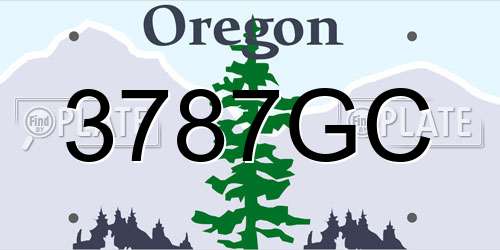 3787GC Oregon License Plate