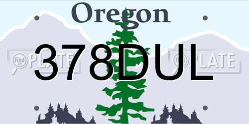 378DUL Oregon License Plate