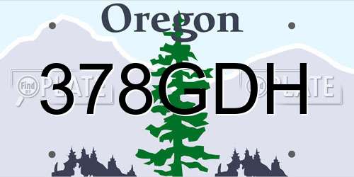 378GDH Oregon License Plate