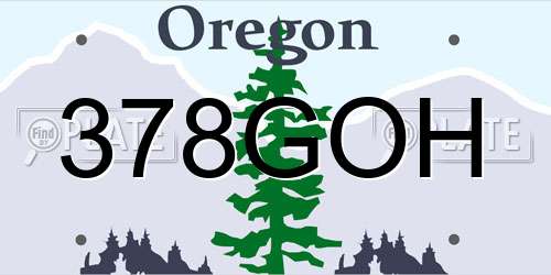378GOH Oregon License Plate