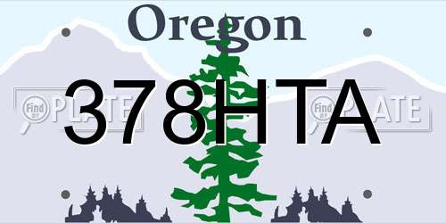 378HTA Oregon License Plate