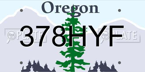 378HYF Oregon License Plate