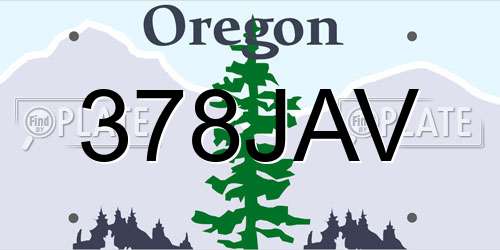 378JAV Oregon License Plate