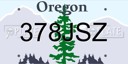 378JSZ Oregon License Plate