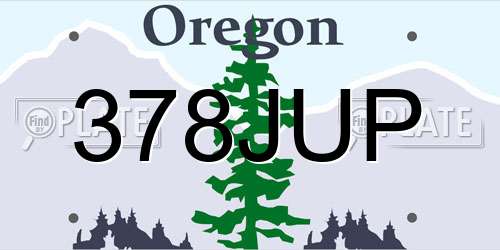 378JUP Oregon License Plate