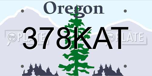 378KAT Oregon License Plate
