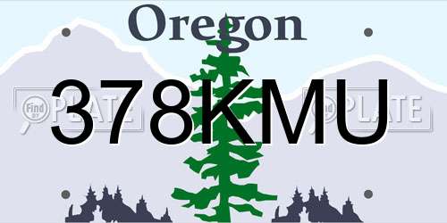 378KMU Oregon License Plate