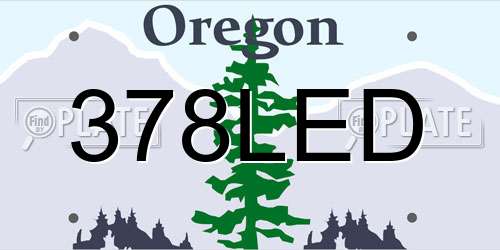 378LED Oregon License Plate