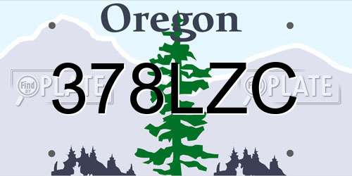 378LZC Oregon License Plate