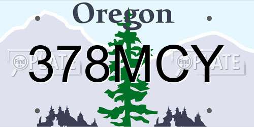 378MCY Oregon License Plate