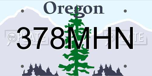378MHN Oregon License Plate