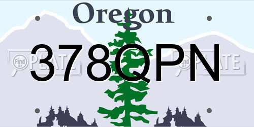 378QPN Oregon License Plate