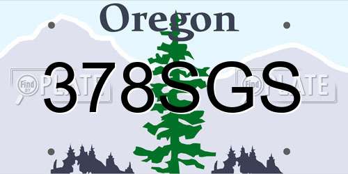 378SGS Oregon License Plate