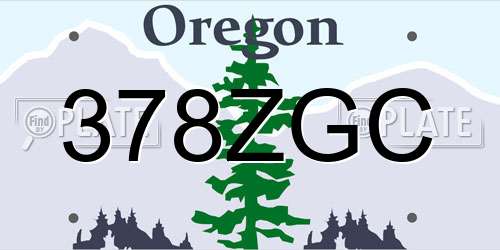 378ZGC Oregon License Plate