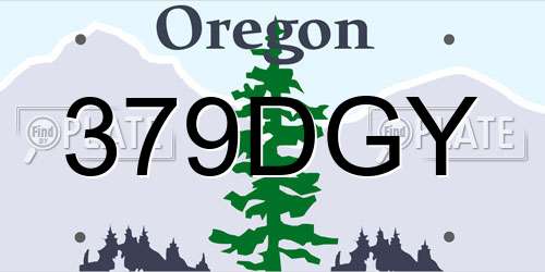 379DGY Oregon License Plate